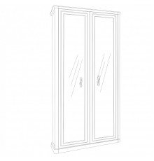 Шкаф Мишель 2-дверный с зеркалом белый матовый Эра-Мебель