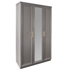 Шкаф Мокко 3-дверный с зеркалом серый камень Эра-Мебель