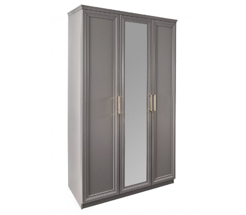 Шкаф Мокко 3-дверный с зеркалом серый камень Эра-Мебель