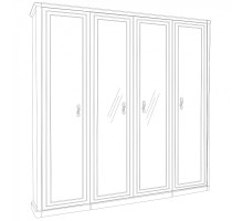 Шкаф Натали 4-дверный белый глянец Эра-Мебель