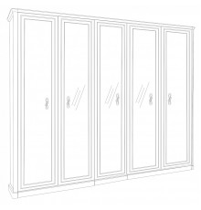 Шкаф Мишель 5-дверный белый матовый Эра-Мебель