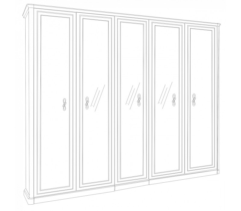Шкаф Мишель 5-дверный белый матовый Эра-Мебель