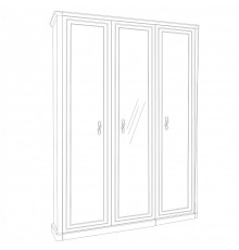 Шкаф Мокко 3-дверный с зеркалом бежевый Эра-Мебель