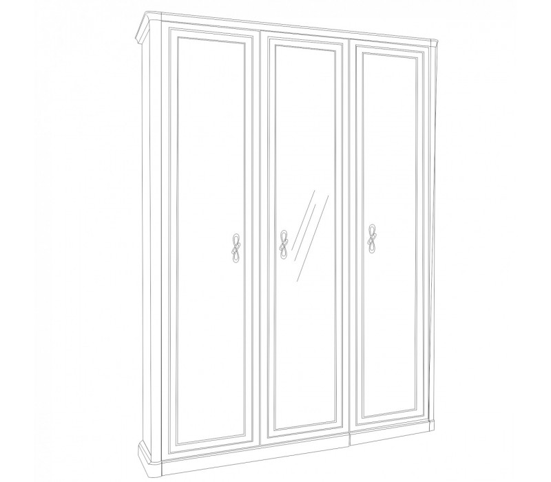 Шкаф Мокко 3-дверный с зеркалом бежевый Эра-Мебель