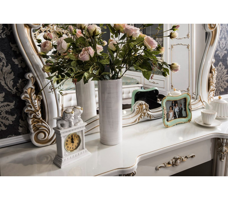 Туалетный столик Флоренция белый перламутр глянец Эра-Мебель