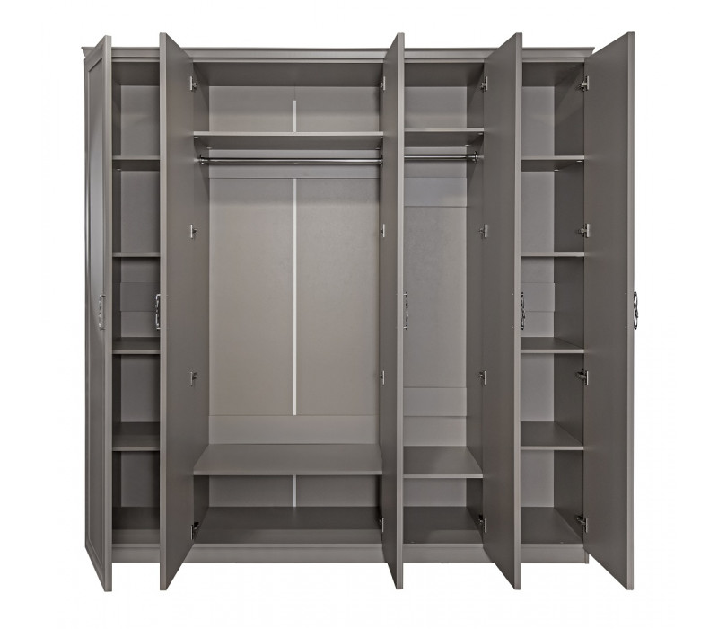 Шкаф Мишель Лайт 5-дверный серый камень Эра-Мебель