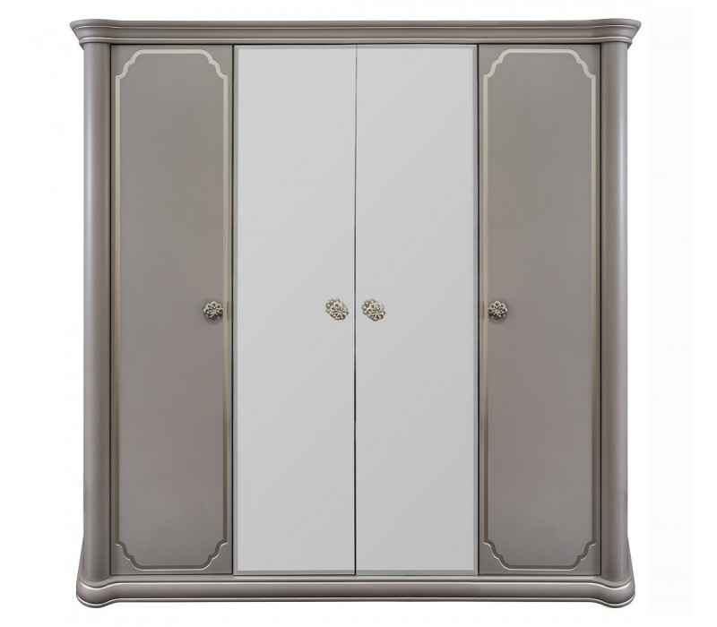 Шкаф Лали 4-дверный серый камень Эра-Мебель