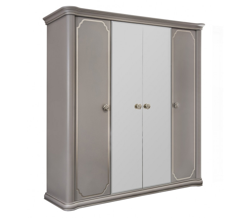 Шкаф Лали 4-дверный серый камень Эра-Мебель