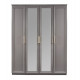 Шкаф Мокко 4-дверный с зеркалом Серый камень Эра-Мебель