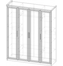 Шкаф Мокко 4-дверный с зеркалом бежевый Эра-Мебель