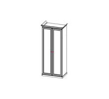 Шкаф Патрисия 2-дверный без зеркал крем корень глянец Эра-Мебель