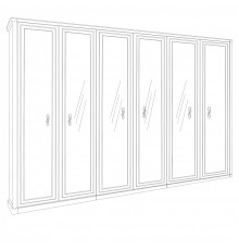 Шкаф Мишель 6-дверный белый матовый Эра-Мебель