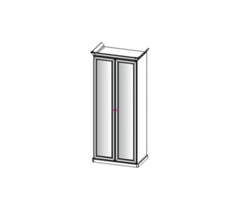 Шкаф Афина 2-дверный с зеркалом крем корень Эра-Мебель