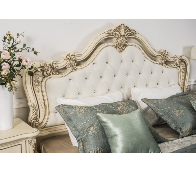 Кровать Мона Лиза 180х200 см с мягким изголовьем крем Эра-Мебель