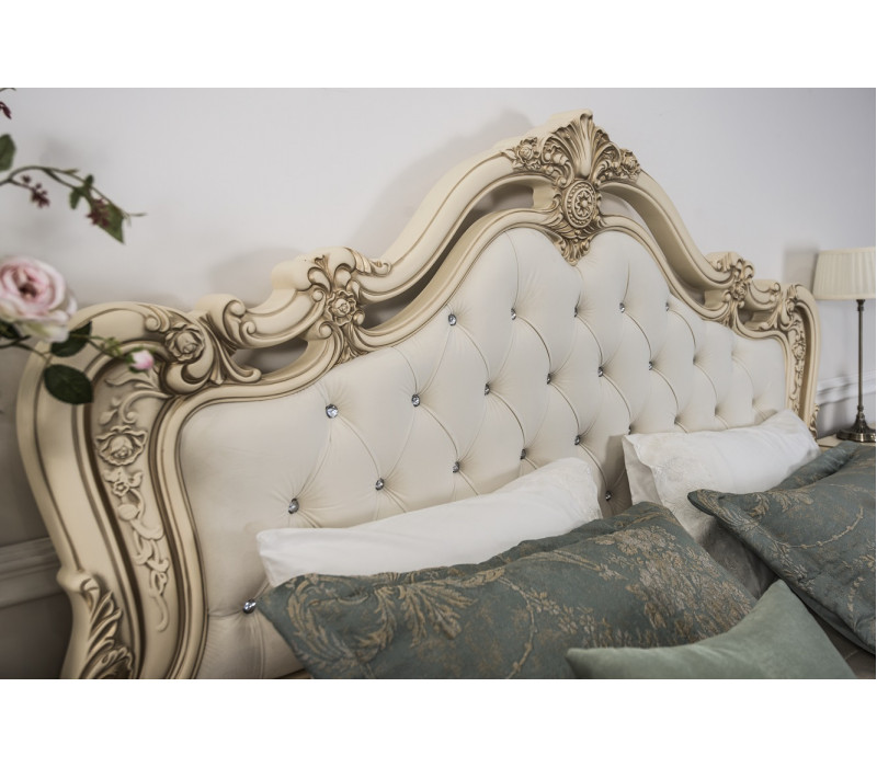Кровать Мона Лиза 180х200 см с мягким изголовьем крем Эра-Мебель