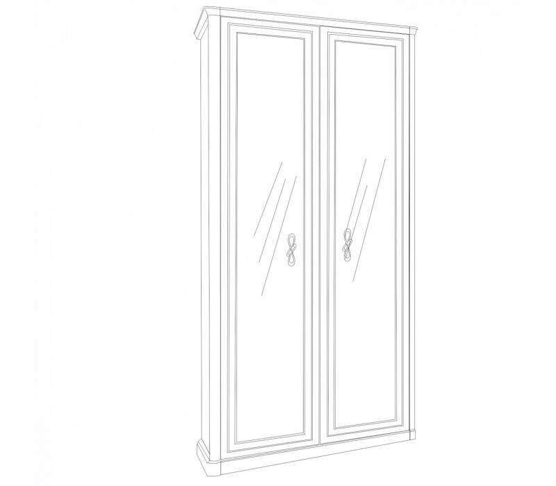 Шкаф Мишель 2-дверный без зеркал белый матовый Эра-Мебель