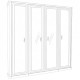 Шкаф Мишель 4-дверный с зеркалом белый матовый Эра-Мебель
