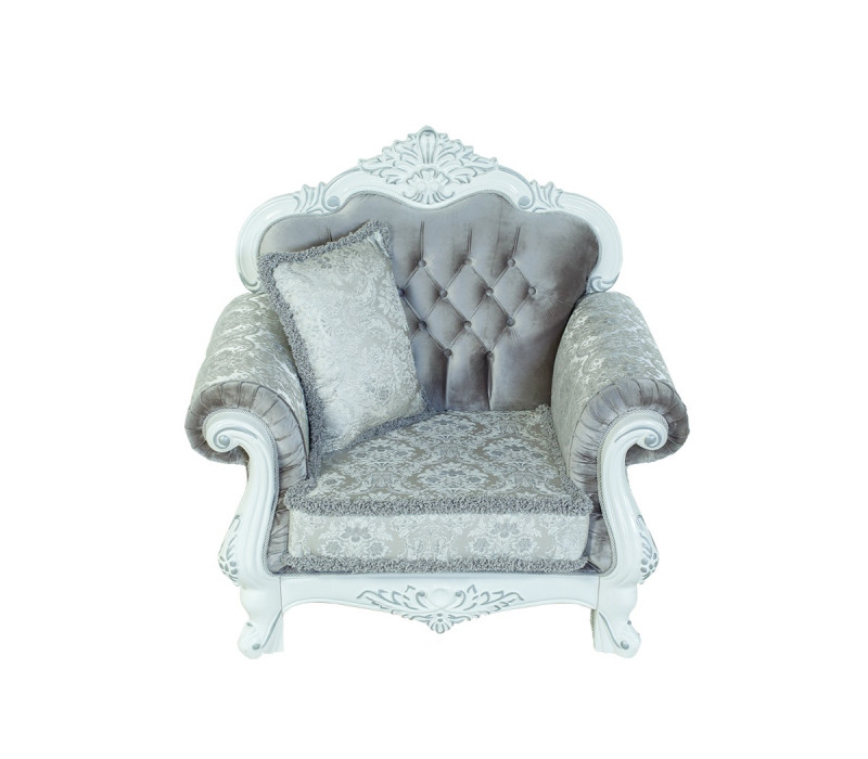 Кресло Илона белый серебро Эра-Мебель
