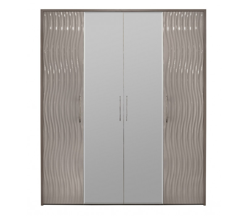 Шкаф Гравита 4-дверный серый камень глянец Эра-Мебель
