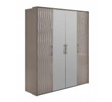 Шкаф Gravita 4-дверный серый камень глянец Эра-Мебель