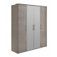 Шкаф Гравита 4-дверный серый камень глянец Эра-Мебель