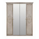 Шкаф Патрисия 4-дверный с зеркалом крем корень глянец Эра-Мебель