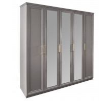 Шкаф Мокко 5-дверный с зеркалом Серый камень Эра-Мебель