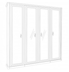 Шкаф Натали 4-дверный с зеркалом белый глянец Эра-Мебель