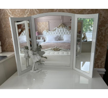 Зеркало трельяж Натали для туалетного столика белый глянец Эра-Мебель