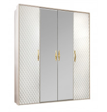 Шкаф Лара 4-дверный белый глянец Эра-Мебель